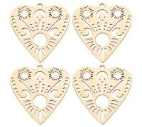 Beebeecraft 8pcs Breloques en Filigrane en Forme de Cœur Plaqué Or 18 carats avec Motif Soleil et Lune Breloques Carte de Tarot Fabrication de Bijoux Fournitures Pendentifs Amulette