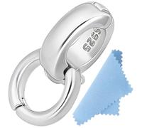 Beebeecraft 925 Fermoir Double Bélière en Argent Sterling de 7x4.5mm pour Petit Collier Pendentif Fermoir Torsadé Connecteur avec Chiffon de Polissage pour Argent pour la Fabrication de Bijoux