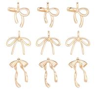 Beebeecraft Breloques en Forme de Nœud Papillon Plaqué Or 12 carats 3 Styles pour la Fabrication de Bijoux Boucles d'oreilles Colliers Bracelets Saint Valentin Fournitures de Bricolage