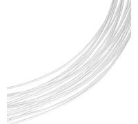 Beebeecraft Fil d'argent Rond de 0.5 mm Calibre 24 925 en Argent Sterling 1 m pour Loisirs Créatifs Bijoux avec 2 Chiffons de Polissage en Daim pour L'Enroulement de Fil la Fabrication de Bijoux