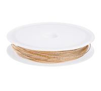 Beebeecraft Fil de Rond Texturé de 1M en Laiton Plaqué Or 18K Fil D'Or Torsadé Gravé de 0.7mm pour la Fabrication Artisanale de Bijoux à Faire Soi-Même