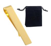 Beebeecraft Lot de 1 Pinces à Cravate en Acier Inoxydable pour Homme Dorées avec Pochettes en Velours et Boîtes de Rangement Idéales pour Un Mariage Un Père Un Mari Ou Un Petit Ami.