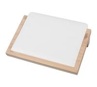 Beebeecraft Présentoir à Colliers en Bambou Support en Bois avec Tapis en Cuir PU Blanc Chaînes à Bijoux Rectangulaires en Bois à Dos Incliné Plateau de Rangement de Table Organisateurs pour Vitrines