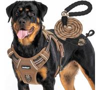 Beebiepet Harnais Tactique Robuste pour Chiens de Grande Taille, Anti-Traction, réglable, réfléchissant, contrôle Facile, Gilet Militaire K9, Taille XL, Marron