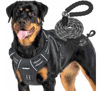 Beebiepet Harnais Tactique Robuste pour Chiens de Grande Taille, Anti-Traction, réglable, réfléchissant, contrôle Facile, Gilet Militaire K9, Taille XL, Noir