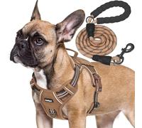 Beebiepet Harnais Tactique Robuste pour Chiens de Taille Moyenne, Marron, système Molle, réglage à Quatre Points, étiquette d'identification Anti-Perte, Laisse de 1,5 m