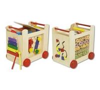 Beeboo - chariot d'activites en bois - jouet d'eveil multicolore G