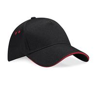Beechfield B015c Ultimate Casquette à 5 panneaux, visière avec insert de couleur - Noir - taille unique
