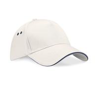 Beechfield - B15C - Casquette Ultimate Sandwich À 5 Panneaux - Crème - Bleu Marine