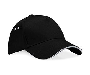Beechfield B15c Ultimate Casquette 5 panneaux Sandwich Peak, Noir/gris clair, Taille unique
