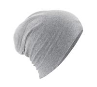 Beechfield Bonnet Hemsedal ample en coton — Gris (Heather Grey) Taille unique mixte