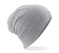 Beechfield Hemsedal Cotton Slouch Beanie Bonnet, Gris (Heather Grey), Taille Unique Mixte