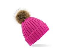Beechfield Bonnet B412 épais avec Pop Pom en fausse fourrure