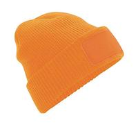 Beechfield Thinsulate Patch Beanie Bonnet, Orange Fluo, Taille Unique Mixte