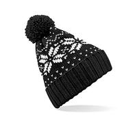 Bonnet jacquard Beechfield Snowstar - black/white - TU