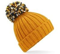 Beechfield - Bonnet a pompon adulte - B390 - jaune moutarde - taille:Taille unique 4 G
