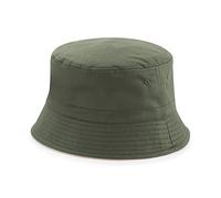 Beechfield Bonnet baquet réversible unisexe Vert olive/pierre S/M