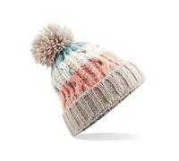 Beechfield Unisex Adults Corkscrew Knitted Pom Beanie Hat Bonnet, Multicolore (Milkshake Mix 000), Taille Unique Mixte