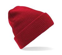 Beechfield Bonnet Heritage à Revers - Chapeau d'hiver élégant Hommes/Femmes - Rouge Classique