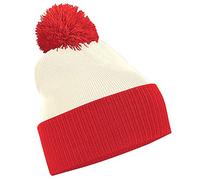 Beechfield - Bonnet tricoté - Garçon (Taille Unique) (Blanc cassé/Rouge Vif)