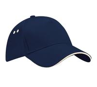 Beechfield - Casquette 100% Coton - Adulte Unisexe (Taille Unique) (Bleu Marine/Gris)