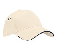 Beechfield - Casquette 100% Coton - Adulte Unisexe (Taille Unique) (Crème/Bleu Marine)
