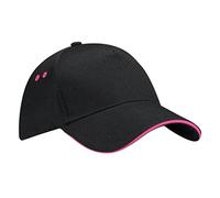 Beechfield - Casquette 100% Coton - Adulte Unisexe (Taille Unique) (Noir/Fuchsia)