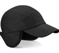 Beechfield Casquette Baseball Imperméable Doublée Polaire Avec Rabats Noir