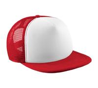 Beechfield - Casquette camionneur vintage - Enfant unisexe (Taille unique) (Rouge/Blanc)