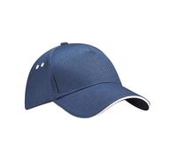 Beechfield B015 Ultimate 5-Panel Sandwich Peak Casquette Mixte, Bleu Marine/Blanc, Taille Unique