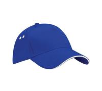 Beechfield Casquette Ultimate 5 panneaux coton visière sandwich contrastée Bleu/Blanc