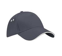 Beechfield B015 Ultimate 5-Panel Sandwich Peak Casquette Mixte, Gris/Blanc, Taille Unique