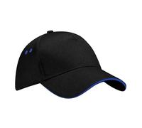 Beechfield B015 Ultimate 5-Panel Sandwich Peak Casquette Mixte, Noir/Bleu, Taille Unique