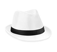 Beechfield - Chapeau Fedora B630 - Unisexe S/M - Blanc/Noir