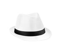 Beechfield - Chapeau Fedora B630 - Unisexe S/M - Blanc/Noir