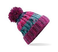 Beechfield Unisex Adults Corkscrew Knitted Pom Beanie Hat Bonnet, Multicolore (Electric Grey 000), Taille Unique Mixte