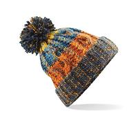 Beechfield Unisex Adults Corkscrew Knitted Pom Beanie Hat Bonnet, Retro Blues, Taille Unique Mixte