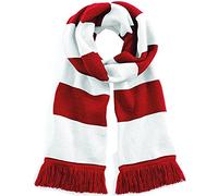 Beechfield - Écharpe rayée tricotée - Adulte unisexe (Taille unique) (Rouge/Blanc)