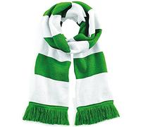 Beechfield - Écharpe rayée tricotée - Adulte unisexe (Taille unique) (Vert/Blanc)