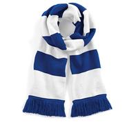 Beechfield Stade Écharpe -Rayé Unisexe équipe Hiver Brillant Couleurs Accessoire - Bright Bleu Royal/Blanc