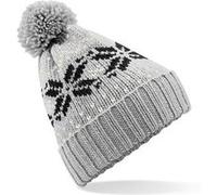 Beechfield Fair Isle - Bonnet tricoté - Adulte unisexe (Taille unique) (Gris clair/Noir) - UTRW2029 Gris Clair/Noir G