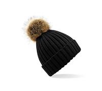 Beechfield Fourrue Pom Pom épais bonnet - Noir, One Size