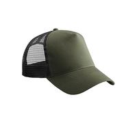 Beechfield® B640B Junior Snapback Trucker, Vert olive/noir, taille unique