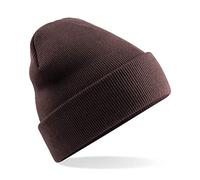 Beechfield Original Menotté Bonnet B45 Hiver tricoté Chapeau Unisexe Casquette - Chocolat