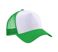 Beechfield Casquette Trucker Adulte Panneau avant coton mi-maille Vert/Blanc Taille unique