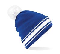 Beechfield Stadium Beanie Bonnet, Bleu Roi Vif/Blanc, Taille Unique Mixte