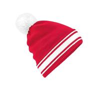 Beechfield Stadium Beanie Bonnet, Rouge/Blanc (Classic Red/White), Taille Unique Mixte