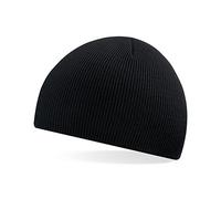 Beechfield Unisex 100% Soft Feel Knitted Beenie Hat-9 Colours Available Casquette de Baseball, Noir (Black 000), Taille Unique Mixte