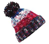 Beechfield Unisex Adults Corkscrew Knitted Pom Beanie Hat Bonnet, Black Jacks, Taille Unique Mixte