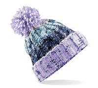 Beechfield Unisex Adults Corkscrew Knitted Pom Beanie Hat Bonnet, Multicolore (Lavender Fizz 000), Taille Unique Mixte